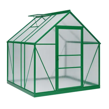 Serre en aluminium et polycarbonate vert 190×185×195 cm