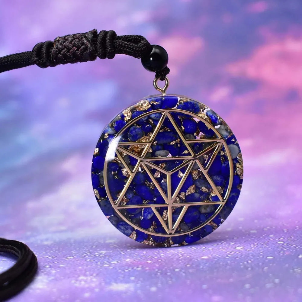 Noctara Black Tourmaline Orgonite Crystal Necklace