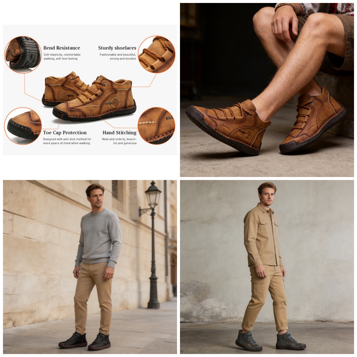 [🎁Sconto del 50% oggi - non perdete l'occasione] Scarpe ortopediche dal design ergonomico - in pelle di alta qualità + cucite a mano👞
