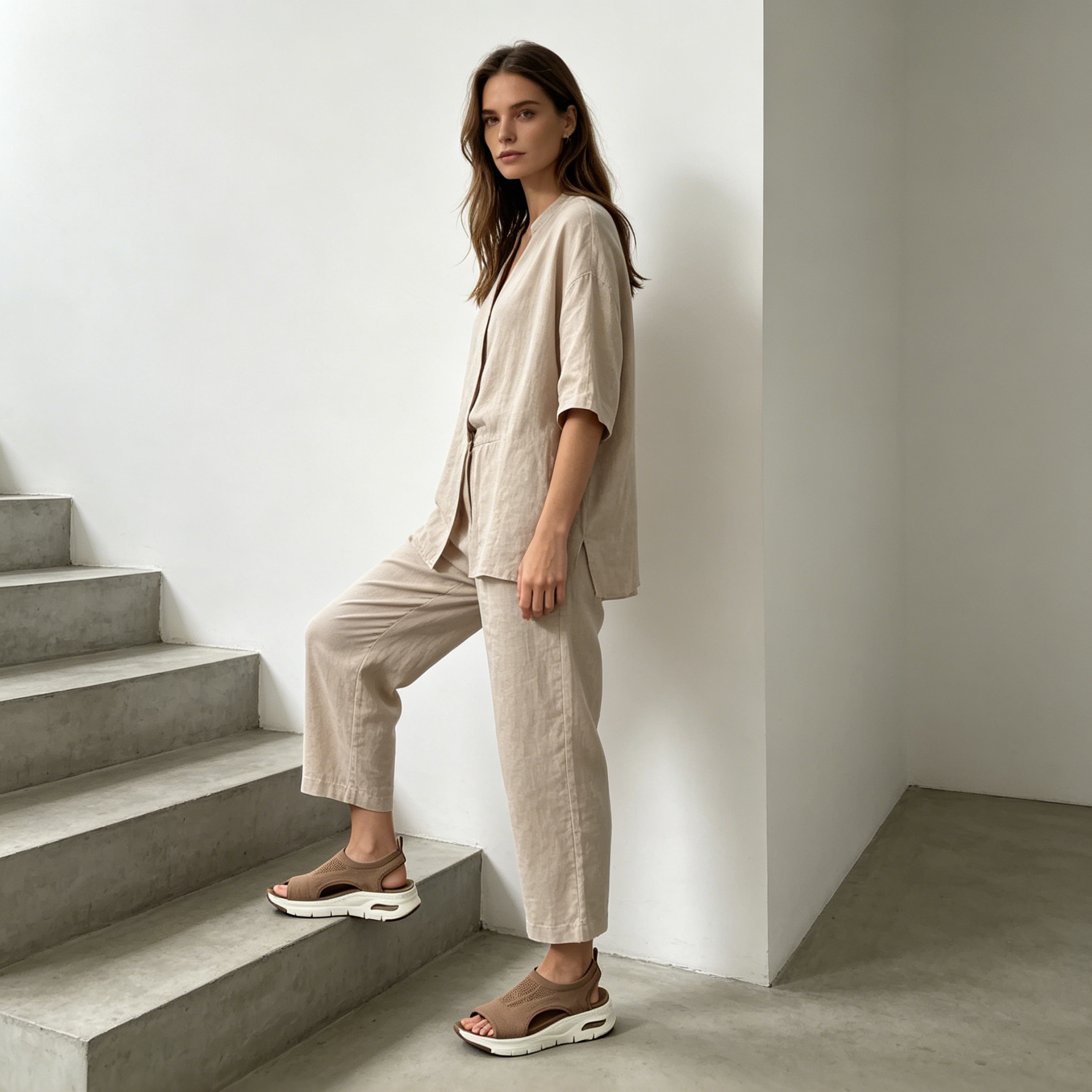 (🎁Solo a metà prezzo per un periodo limitato) Sandali da donna comodi, curvi e con plateau - Design ergonomico