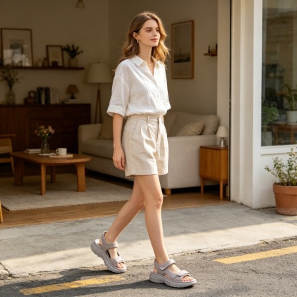 🎁Oggi a metà prezzo: non perdete l'occasione! Sandali ortopedici imbottiti con plateau da donna per l'estate.