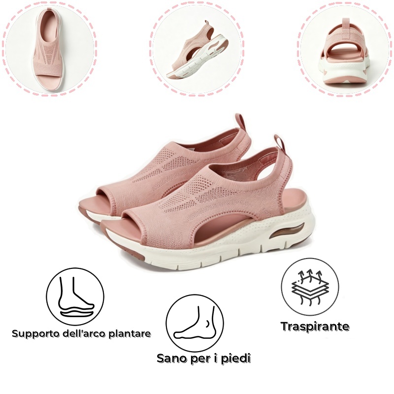 (🎁Solo a metà prezzo per un periodo limitato) Sandali da donna comodi, curvi e con plateau - Design ergonomico