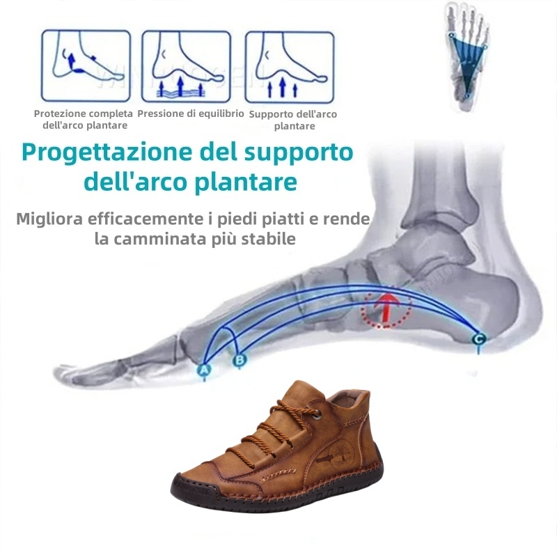 [🎁Sconto del 50% oggi - non perdete l'occasione] Scarpe ortopediche dal design ergonomico - in pelle di alta qualità + cucite a mano👞