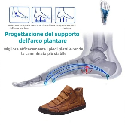 [🎁Sconto del 50% oggi - non perdete l'occasione] Scarpe ortopediche dal design ergonomico - in pelle di alta qualità + cucite a mano👞