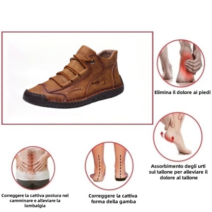 [🎁Sconto del 50% oggi - non perdete l'occasione] Scarpe ortopediche dal design ergonomico - in pelle di alta qualità + cucite a mano👞