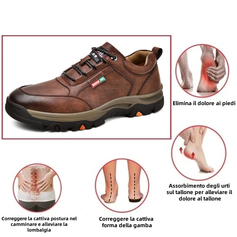 [🎁Sconto del 50% oggi - non perdetevelo] Scarpe ortopediche dal design ergonomico - Pelle australiana di alta qualità + funzione ortopedica per il piede 👞