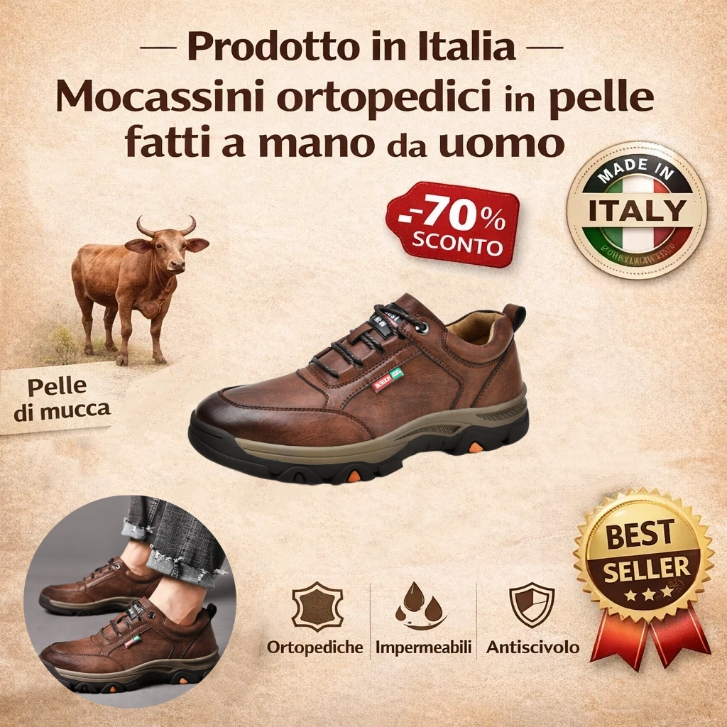 [🎁Sconto del 50% oggi - non perdetevelo] Scarpe ortopediche dal design ergonomico - Pelle australiana di alta qualità + funzione ortopedica per il piede 👞