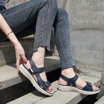 🎁Oggi a metà prezzo: non perdete l'occasione! Sandali ortopedici imbottiti con plateau da donna per l'estate.