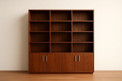 Libreria in legno MDF con impiallacciatura di noce