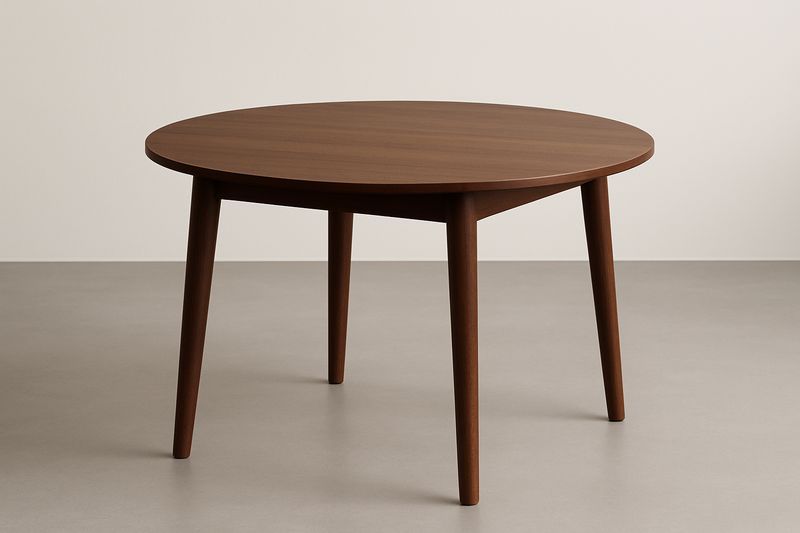Tavolo da pranzo rotondo in legno marrone