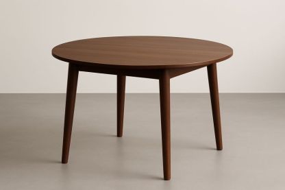 Tavolo da pranzo rotondo in legno marrone