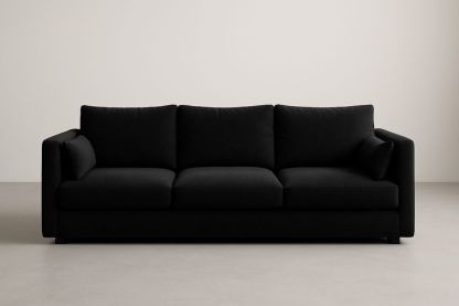 Divano tre posti in tessuto nero