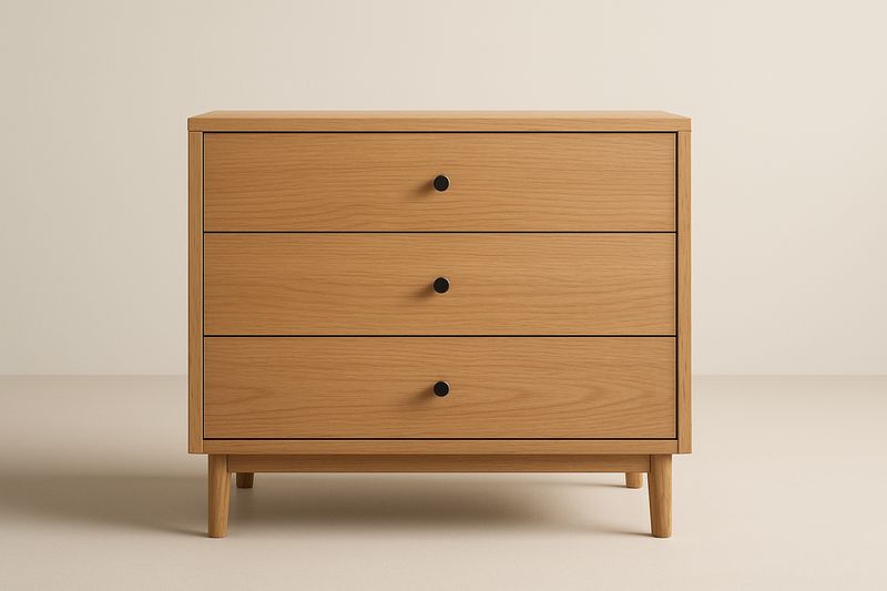 Cassettiera in legno massello con 3 cassetti