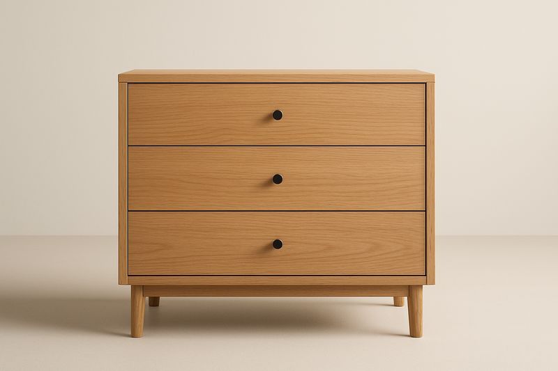 Cassettiera in legno massello con 3 cassetti