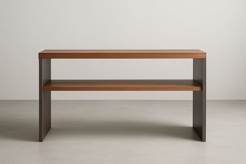 Tavolo da ingresso in legno MDF con ripiano marrone/antracite