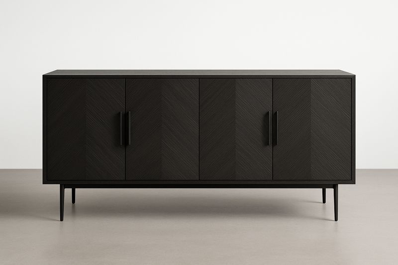 Credenza rettangolare in legno nero