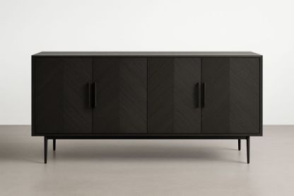 Credenza rettangolare in legno nero
