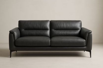 Divano a 2 posti in pelle nero