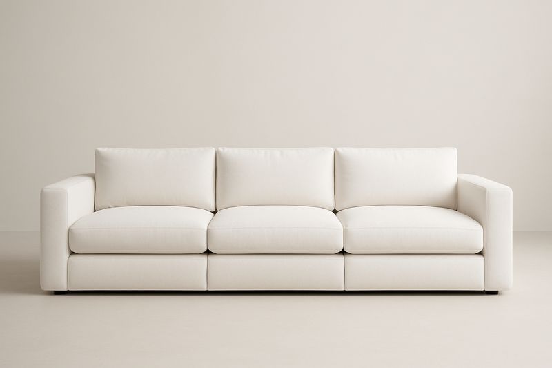 Divano 3 posti tessuto poliestere Bianco