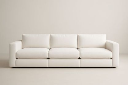 Divano 3 posti tessuto poliestere Bianco