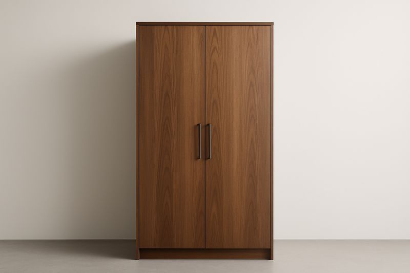 Armadio a Due Ante in Legno Laminato Marrone