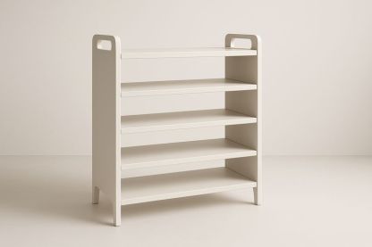 Scarpiera a 5 ripiani in MDF laccato bianco