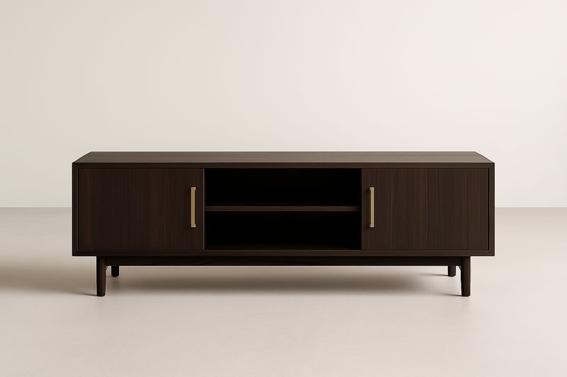 Mobile Porta TV in Legno Marrone Scuro 180cm