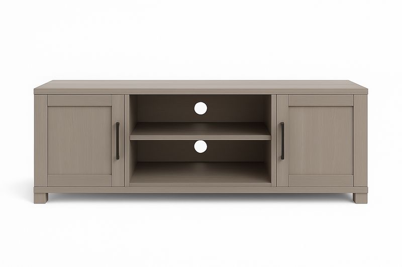 Mobile TV Legno Grigio con Doppie Ante 120x40x50 cm