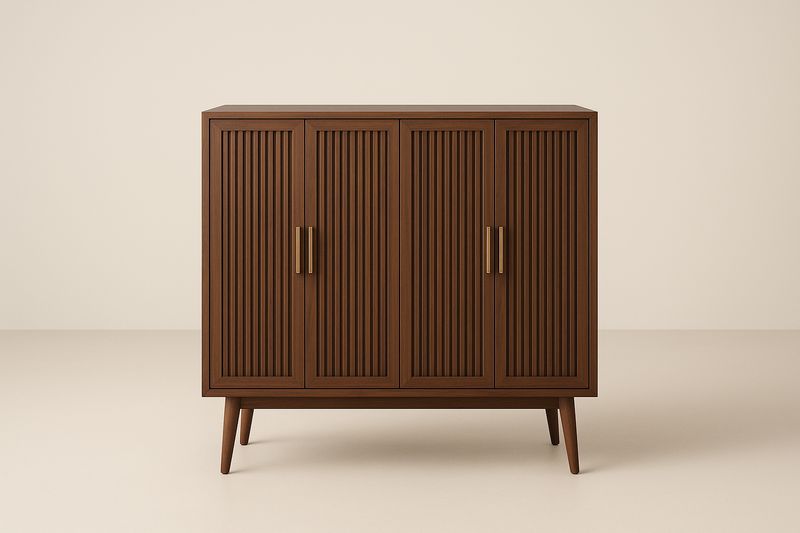 Credenza a quattro ante in legno massello marrone