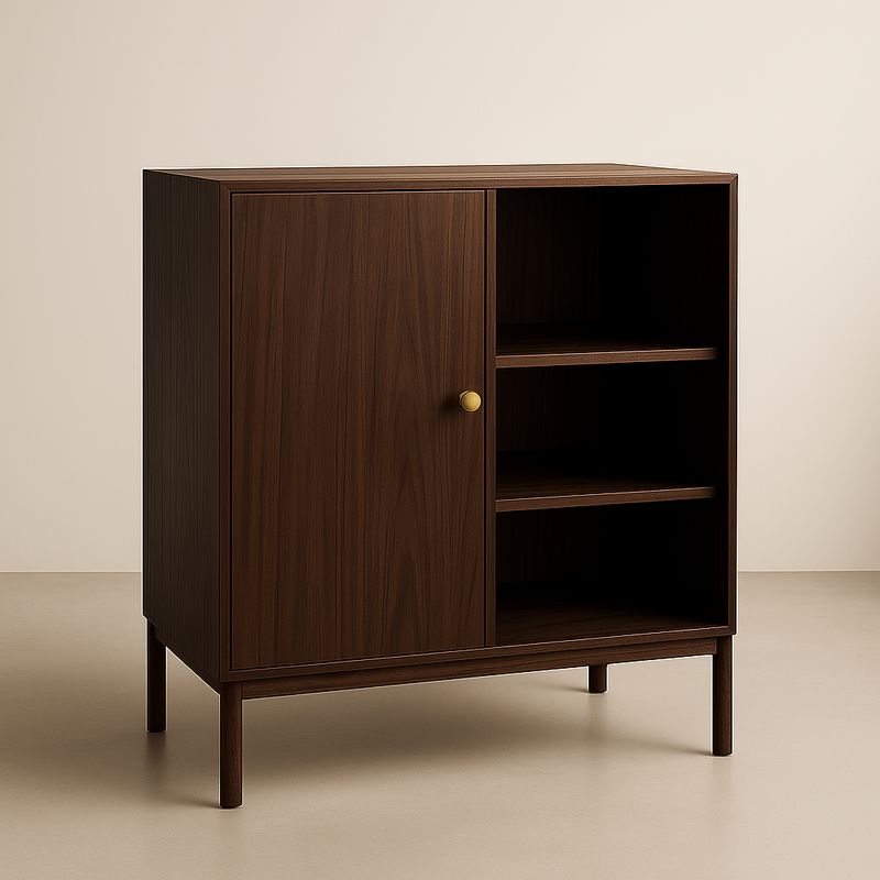 Credenza in Legno di Noce con Ripiani