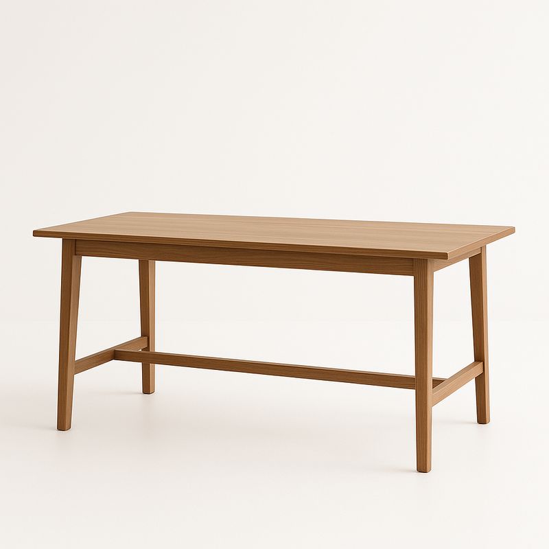 Tavolo rettangolare in legno massello marrone 150x80x75 cm