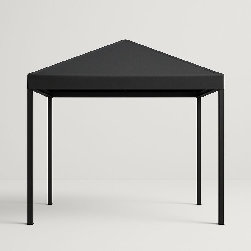 Gazebo in Metallo e Poliestere Nero 3x3m