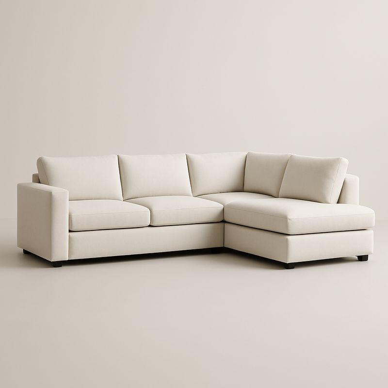 Divano componibile angolare tessuto beige