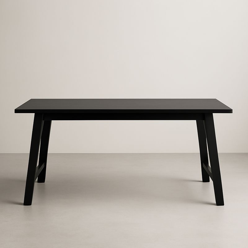 Tavolo nero rettangolare in legno compensato 200x100x75 cm