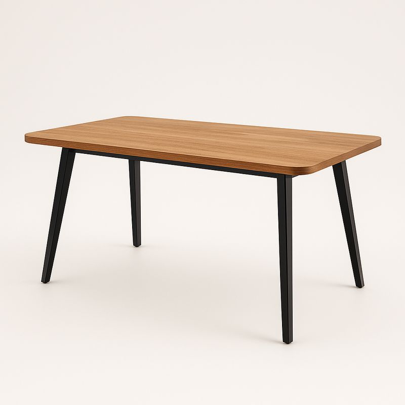 Tavolo rettangolare in legno e metallo 120x80x75 cm