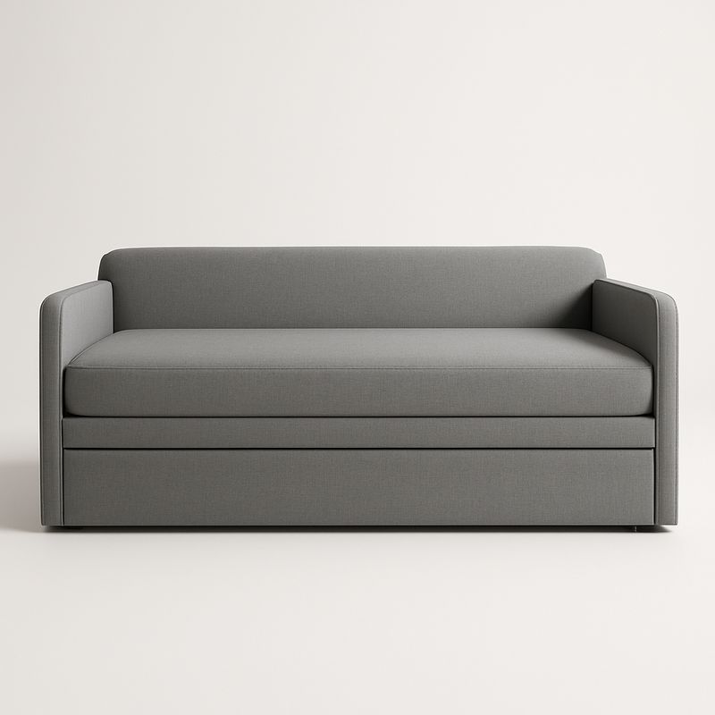 Divano Letto in Tessuto Grigio 200x90x75 cm