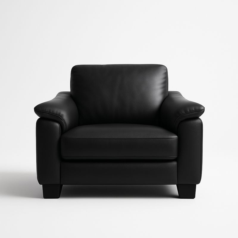 Poltrona in pelle nera 105x90x85 cm