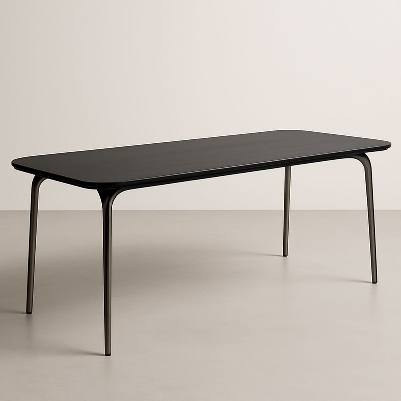 Tavolo da pranzo rettangolare MDF e acciaio Nero 200x90x75 cm