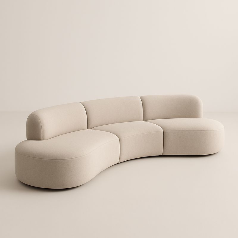 Divano modulare in tessuto beige 300x120x80 cm