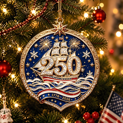 USA 250th Anniversary Christmas Ornament