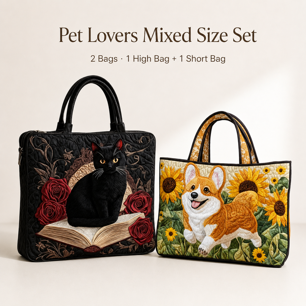 Quilted Tote Bag Bundle Sets - Pick Your Theme