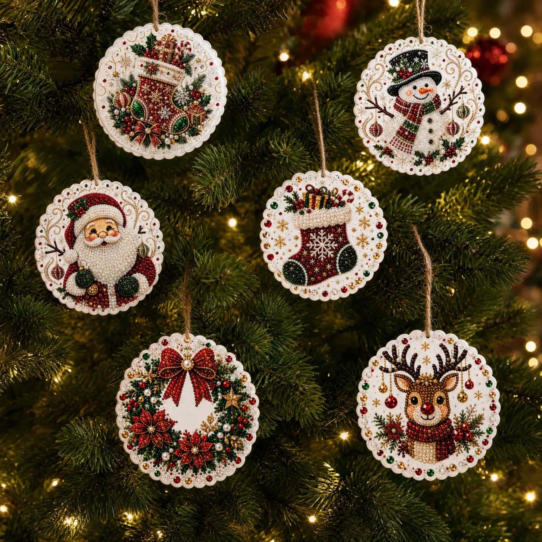 Pearl Lace Christmas - 6 PCS - Kit details