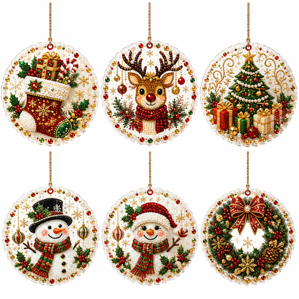 Golden Lace Christmas - 6 PCS - Kit details