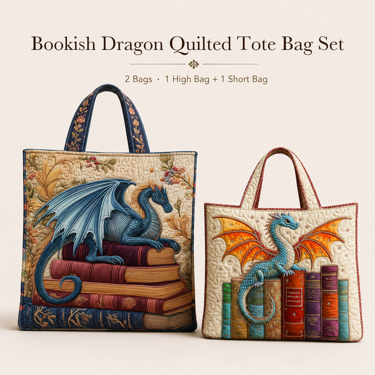 Quilted Tote Bag Bundle Sets - Pick Your Theme