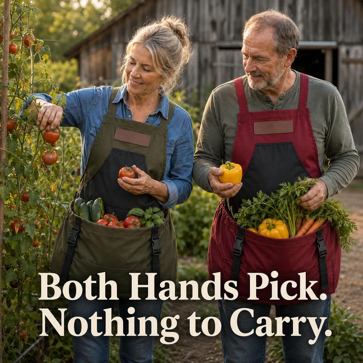 Harvest apron pockets, capacity, lining, and release points