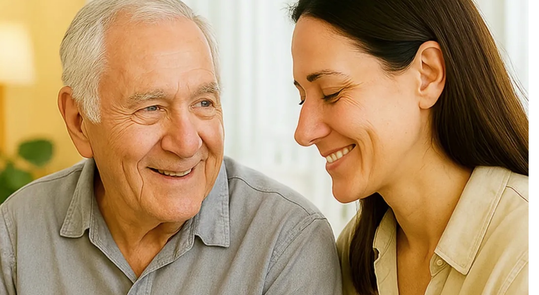 Older adult and family member sharing everyday wellness support