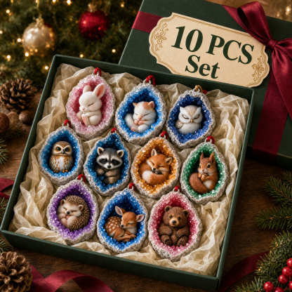 As Low As $3.99 Each🎄Christmas Sale 80% OFF | Geode Animal Ornaments