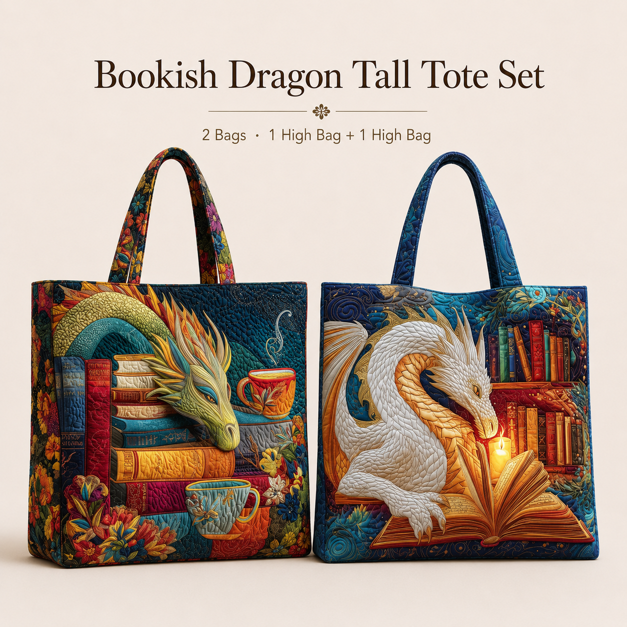 Quilted Tote Bag Bundle Sets - Pick Your Theme