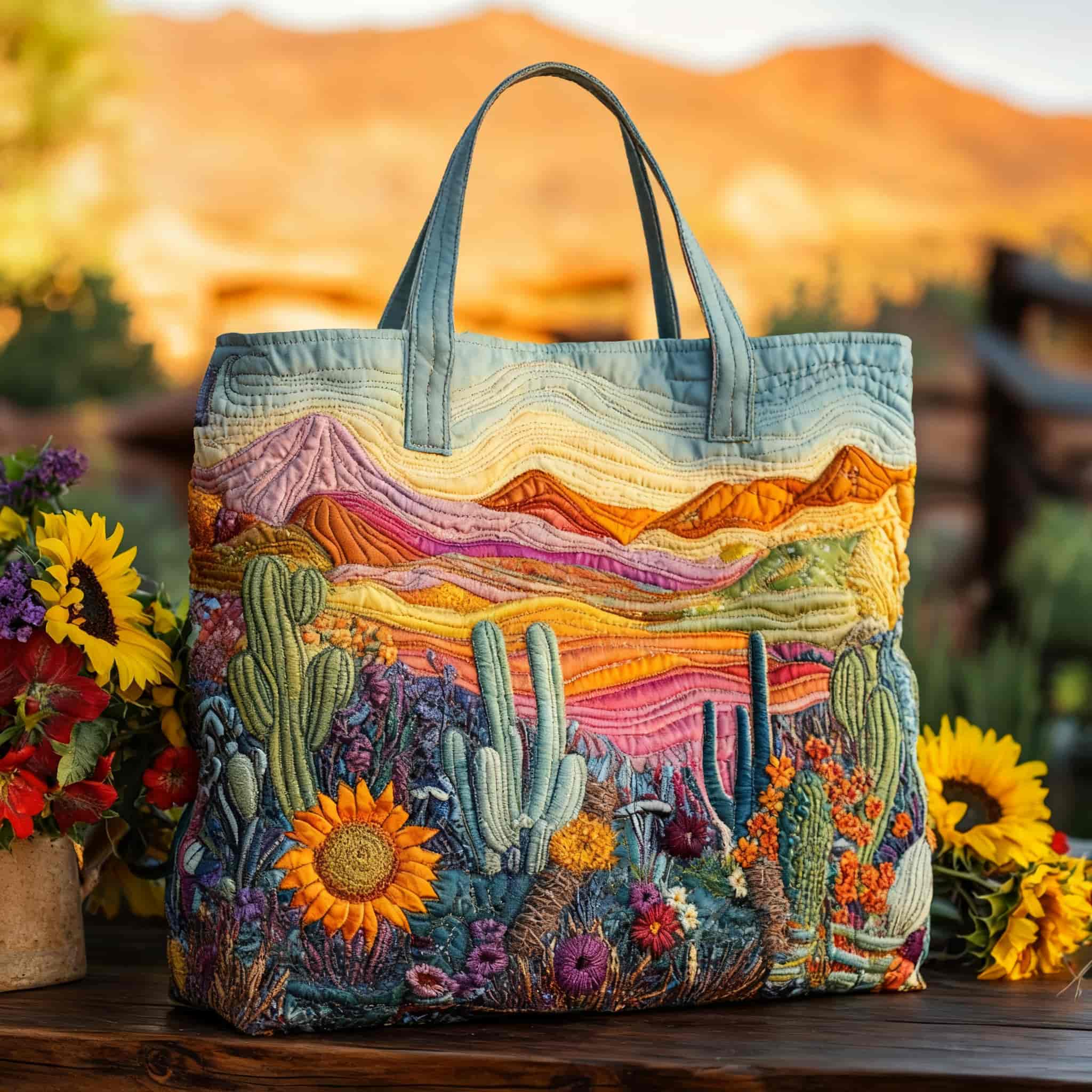 Desert Landscape Series Quilted Tote Bag