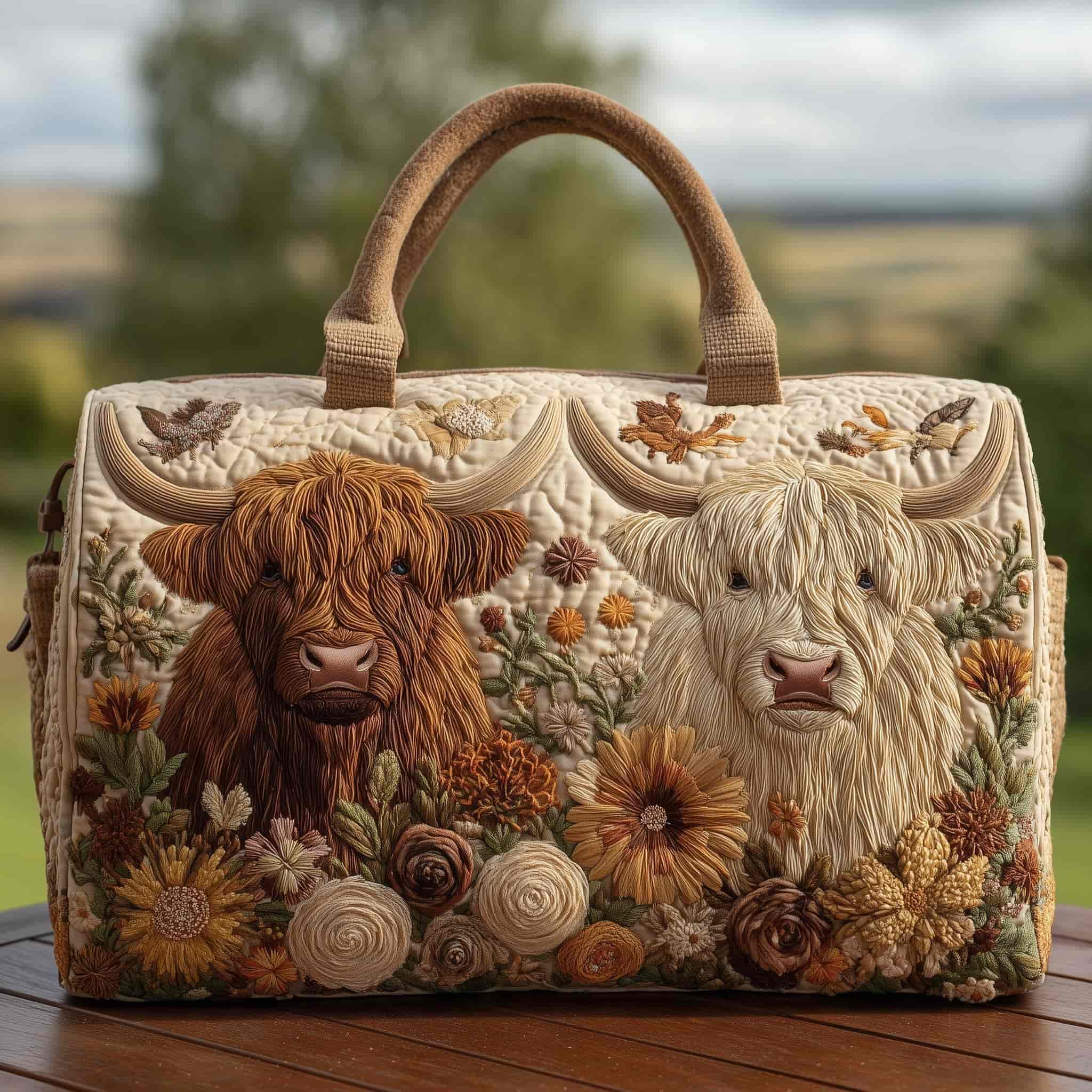 Highland Cow Quilted Duffle Bag GFTOHD9595